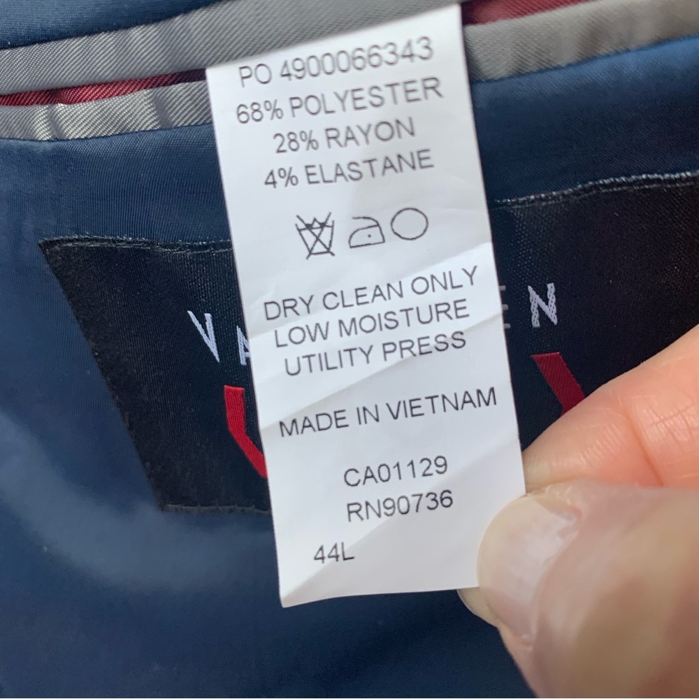 Van Heusen Flex (44L) Men’s Sport Coat - Blue - Picture 5 of 8